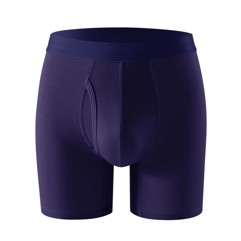 

8Pcs Men's Underpants Bamboo Fiber Boxers Long Urinal Opening Mid-rise Boxer Briefs Breathable Men's Clothing