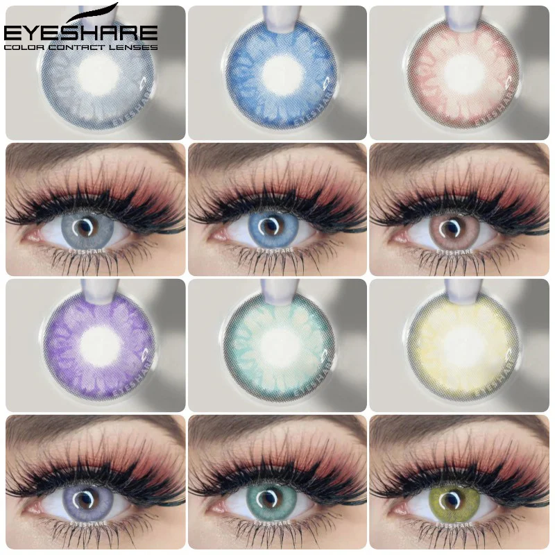 EYESHARE 2pcs Natural Color Contact Lenses for Eyes GEMSTONE Series Soft Color Contact Lenses Beauty Makeup Yearly Color Lenses