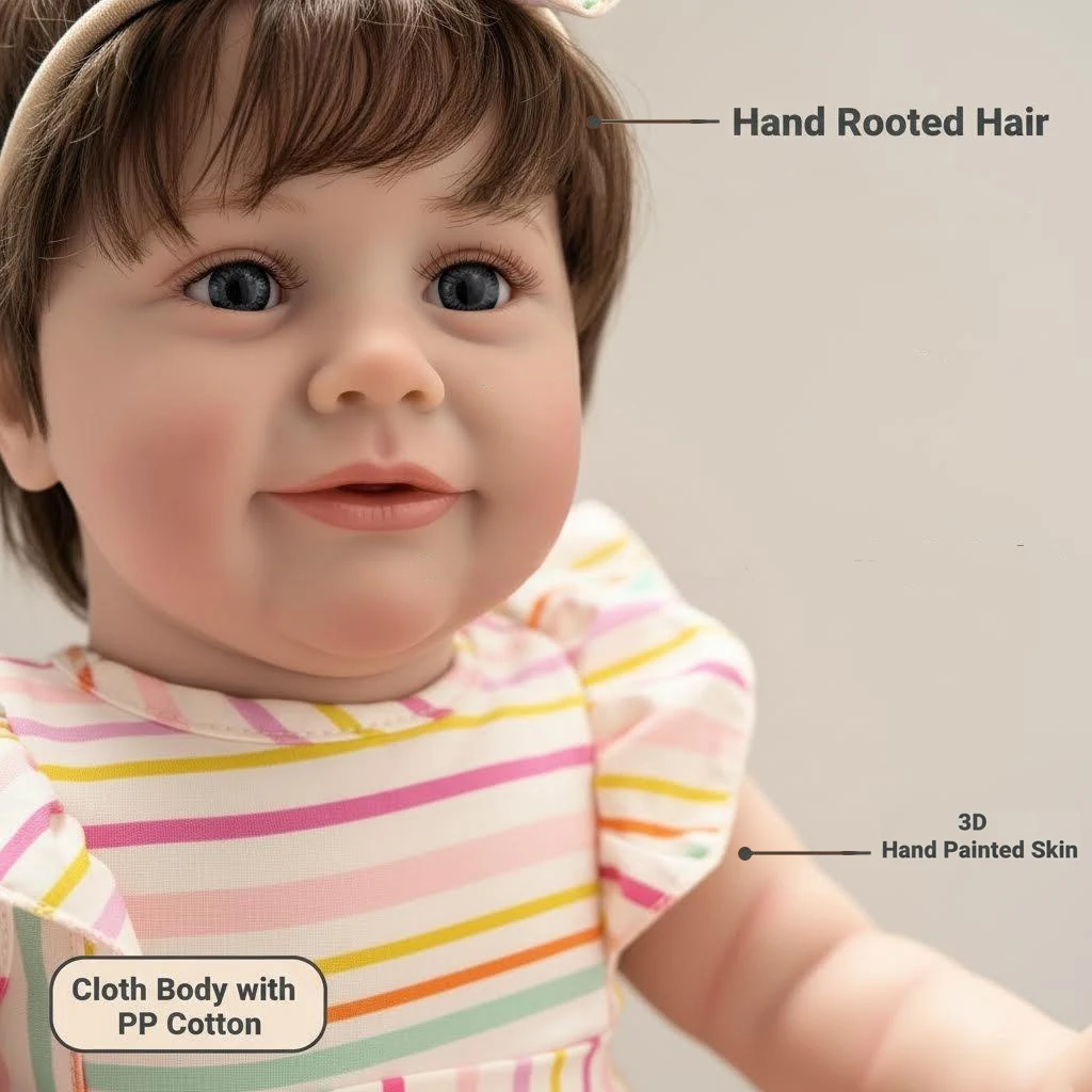 

26'' Realistic Baby Reborn Zoe Hand Painted 3D Skin with Visbile Veins Lifelike Cuddly Toddler Collectible Art Doll