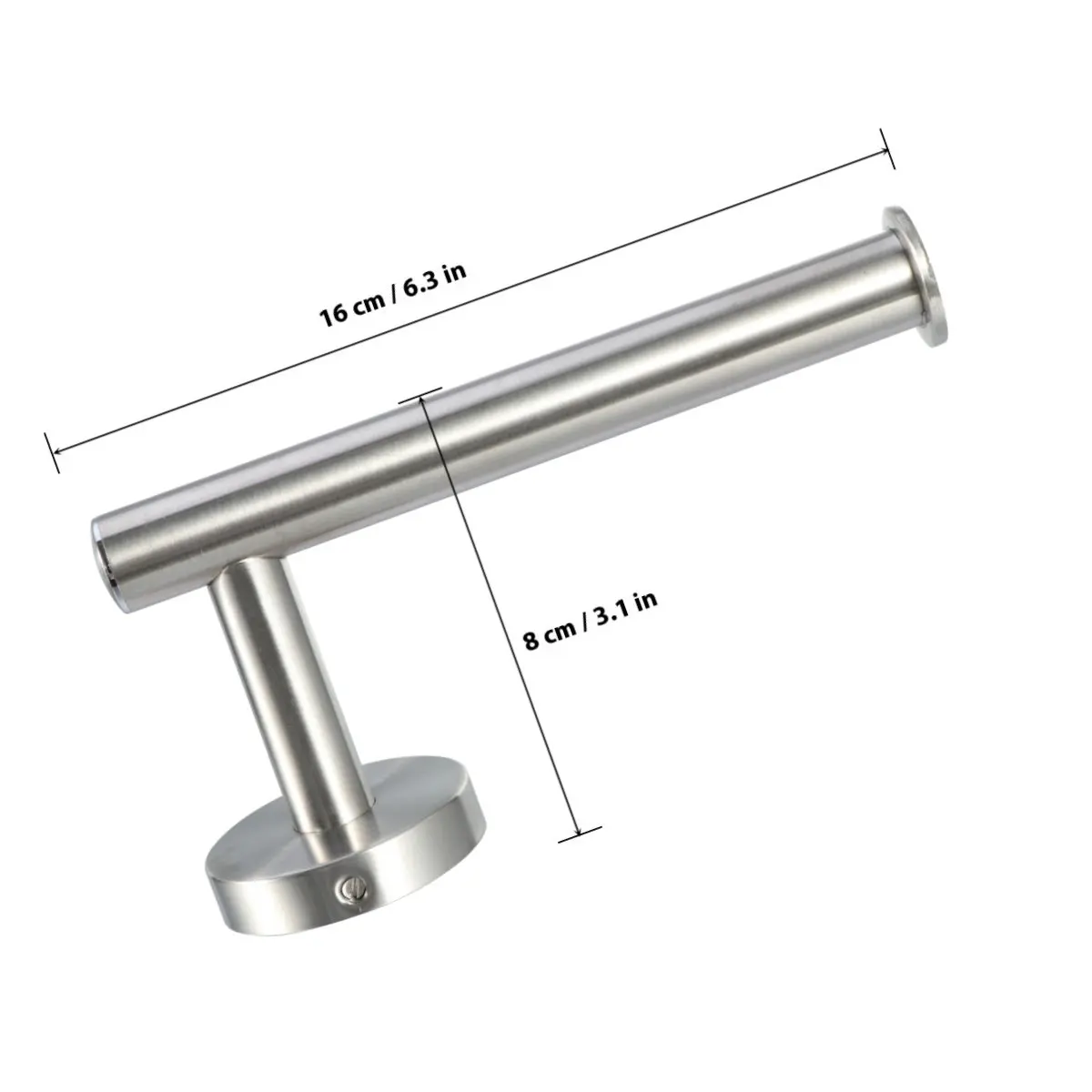Stainless Steel Paper Holder Wall Mounted 8Cm Height 16Cm Length Silver Rust Proof for Bathroom Toilet Bedroom Tissue