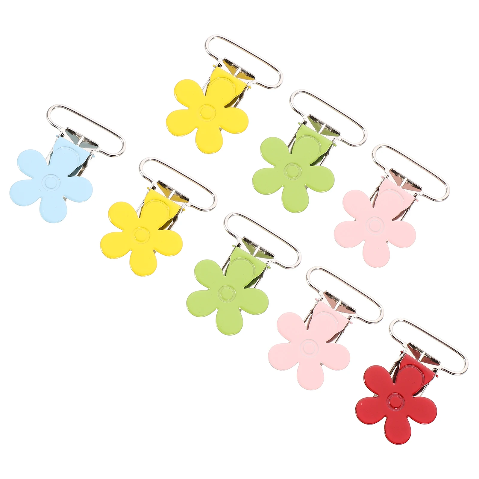 

8pcs Clips Baby Iron Plum Shaped Mitten Dummy Clips Durable Holder Mitten Braces Infant Toddler Feeding Accessories