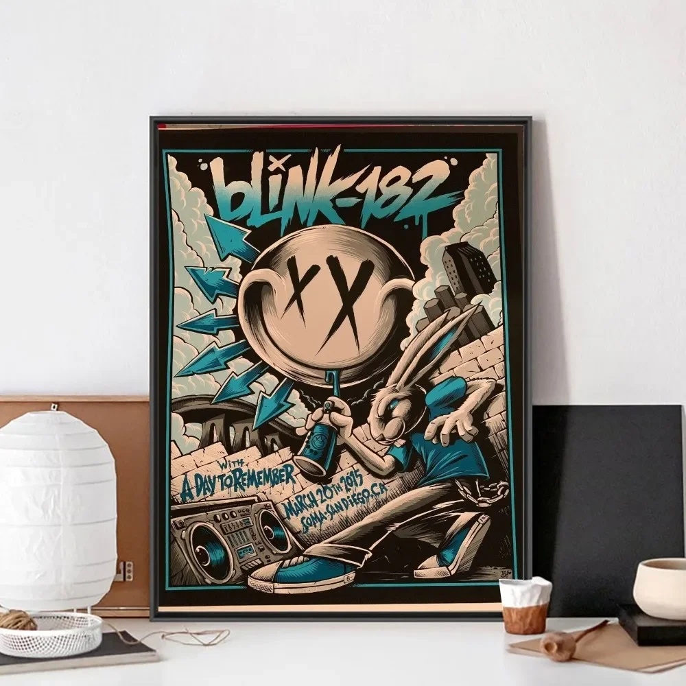 Blink 182 Rock Band Poster No incorniciato Poster Kraft Club Bar Paper Vintage Poster Wall Art Painting Bedroom Study Stickers