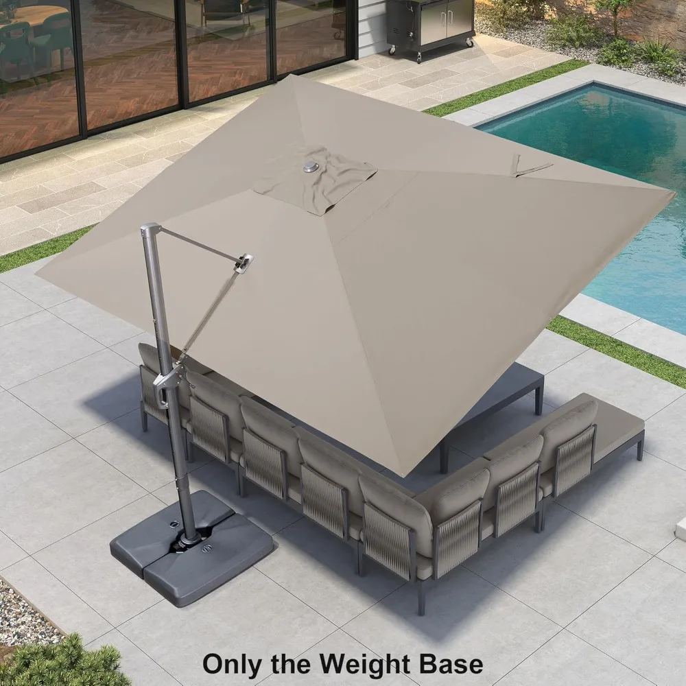 

220 lBS Heavy Duty Patio Umbrella Base XBS535 Deck Offset Cantilever Umbrella Base Sand/Water Filled Square for Outdoor