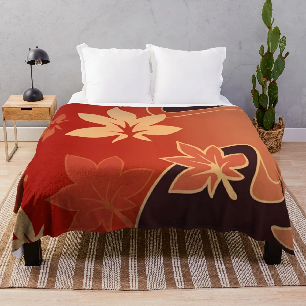 Kaedehara Kazuha Maple Pattern Throw Blanket Sofa Quilt Blanket Sofa Thermal Blanket Dorm Room Essentials