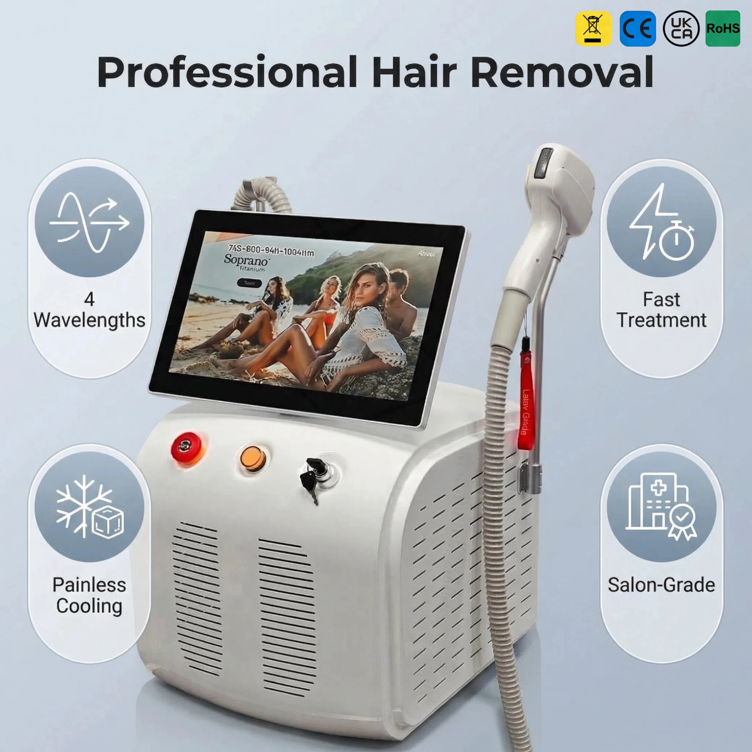 

2-in-1 Ice Pico Laser Hair Removal Machine Epilator Professional Diode Laser Machine Permanent Hair Remover for Woman Home Epila