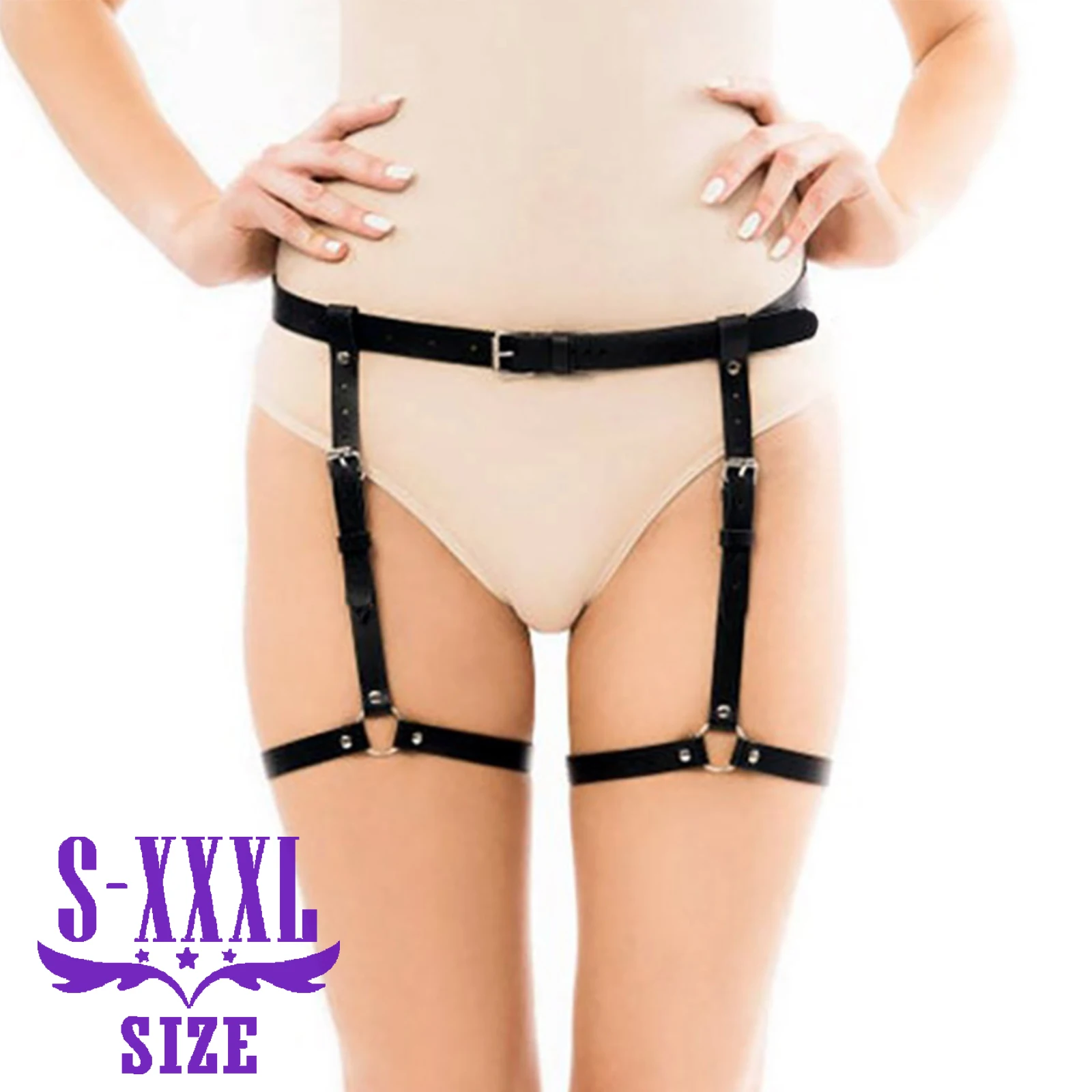 

Регулируемый кожаный пояс-корсет с подвязками для ног, женский панк-пояс с подвязками на талию и бедра, эротическое белье для рейвов, клубов и вечеринок