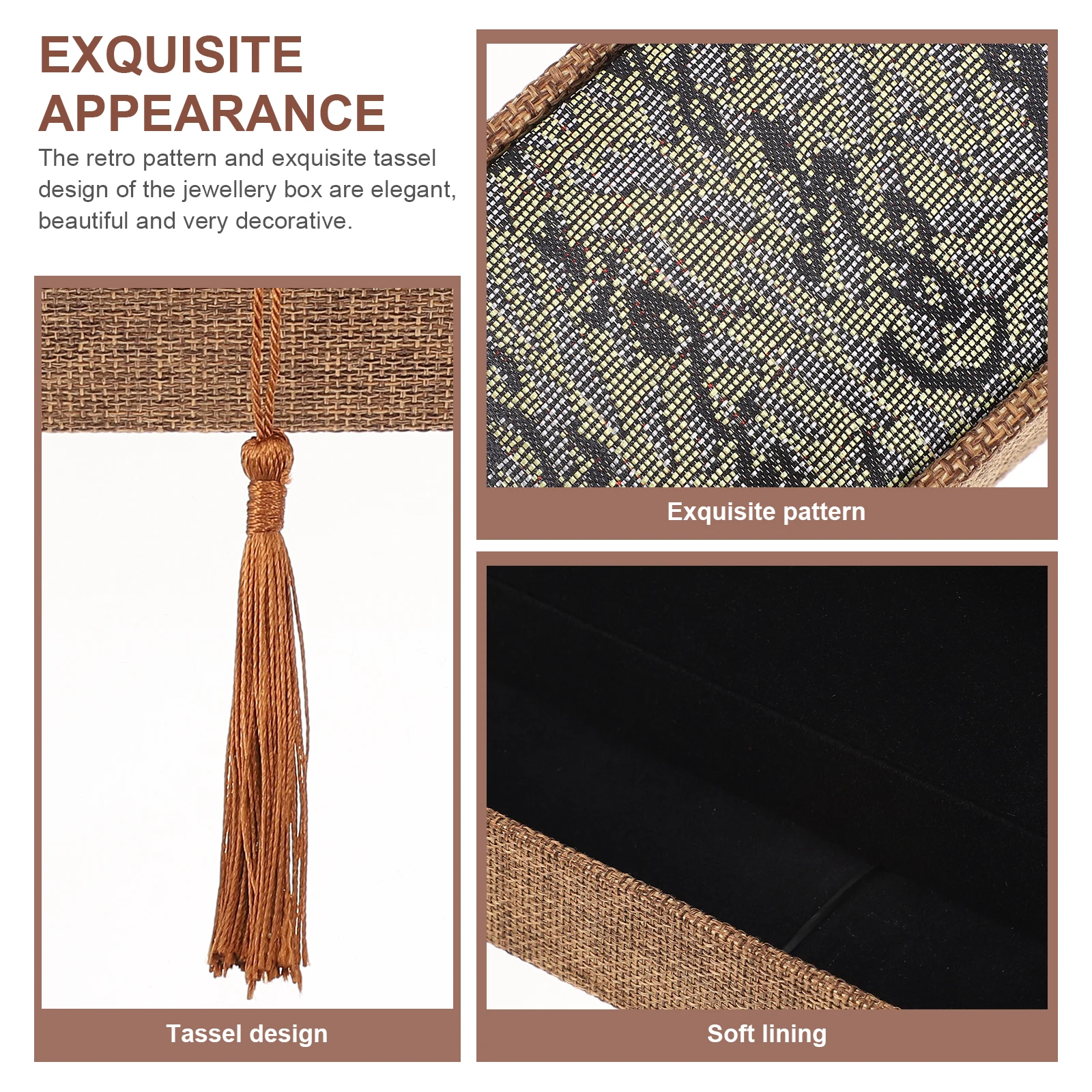 

2 Pcs Necklace Pendant Box Jewelry Casket Holders Earrings Portable Linen Hanger Organizer
