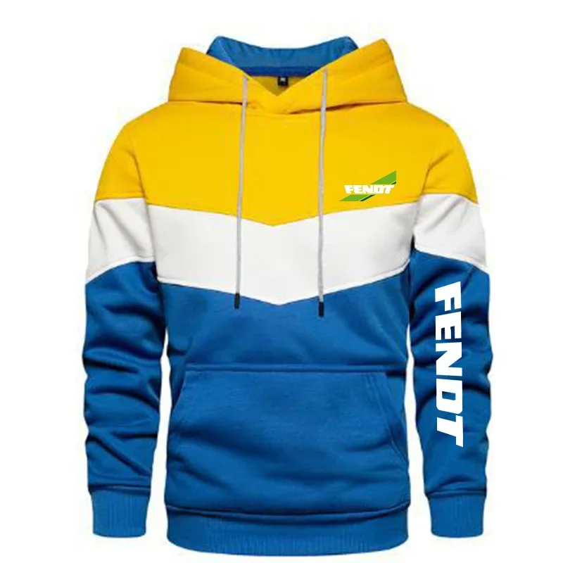 Nuova primavera autunno uomo Fendt Logo Patchwork colore Pullover manica lunga felpa con cappuccio in cotone moda felpa con cappuccio