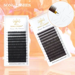 SONG LASHES extensiones de cejas postizas de alta calidad, sin rizos, marrón oscuro, cejas ligeras, negro, marrón, 12 líneas por bandeja