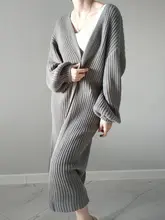 Long Knitted Cardigan Women Tops #3