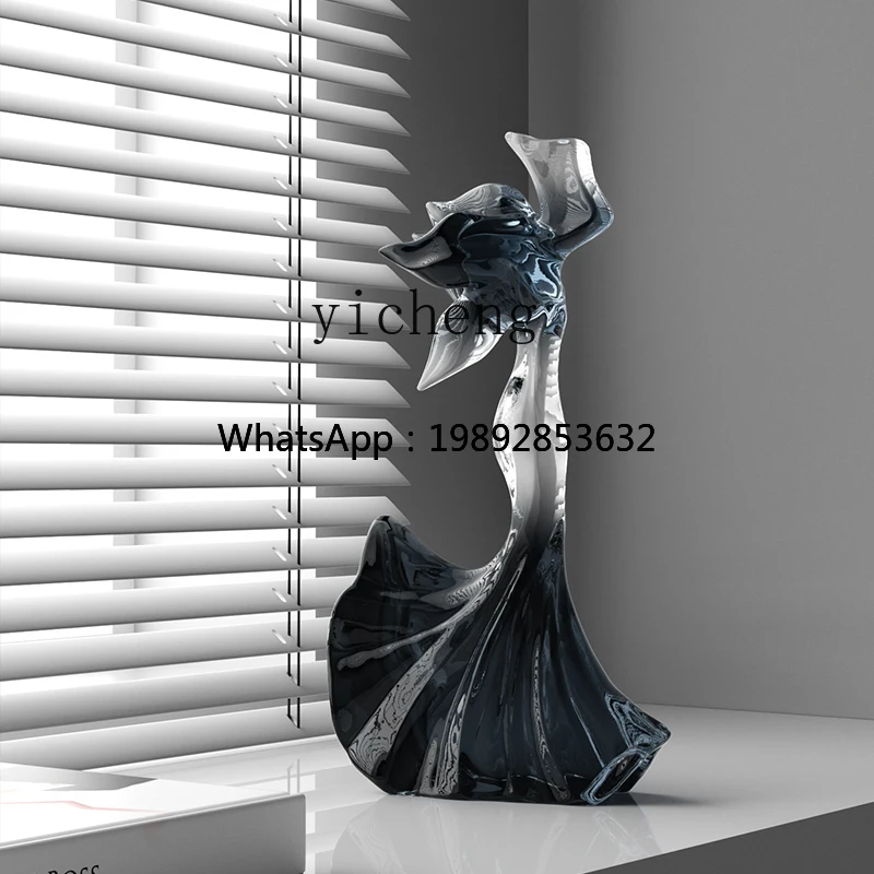 

Figure Crafts Simple Transparent Sculpture Soft Decoration Living Room Cabinet Office Ornament
