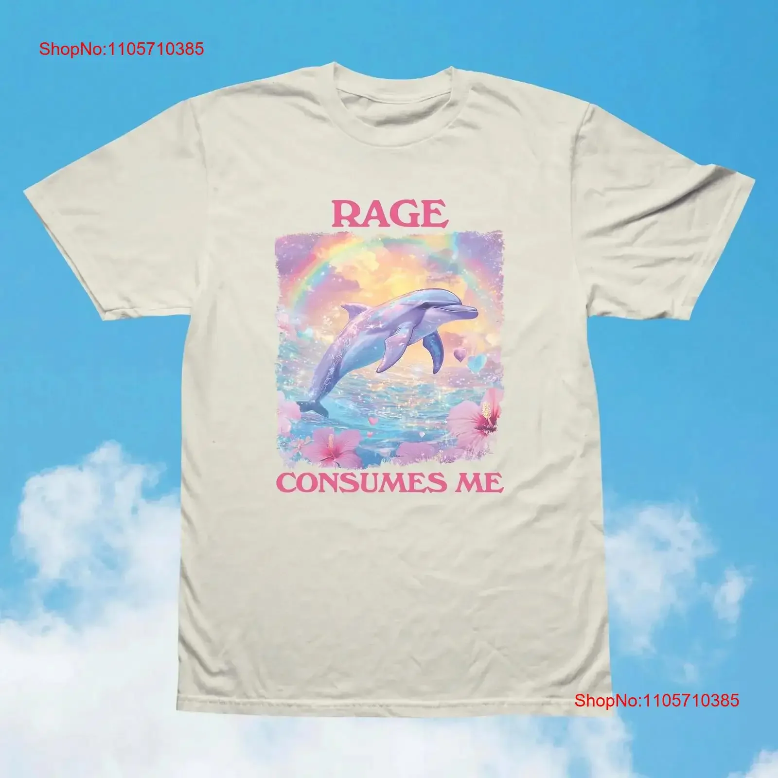 rage consumes me unisex T Shirt funny dolphin meme silly weird vintage Washed Stylish homme fashion Comfortable