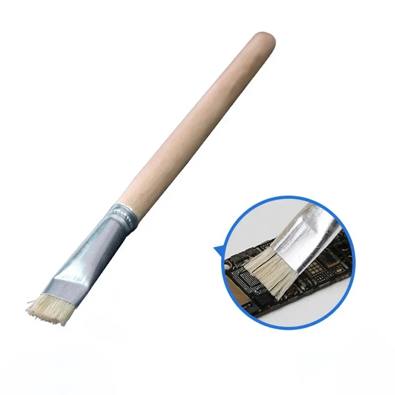 SS-022B double-headed dual-purpose anti-static brush mobile phone repair pad glue removal cleaning brush anti-static wire brush