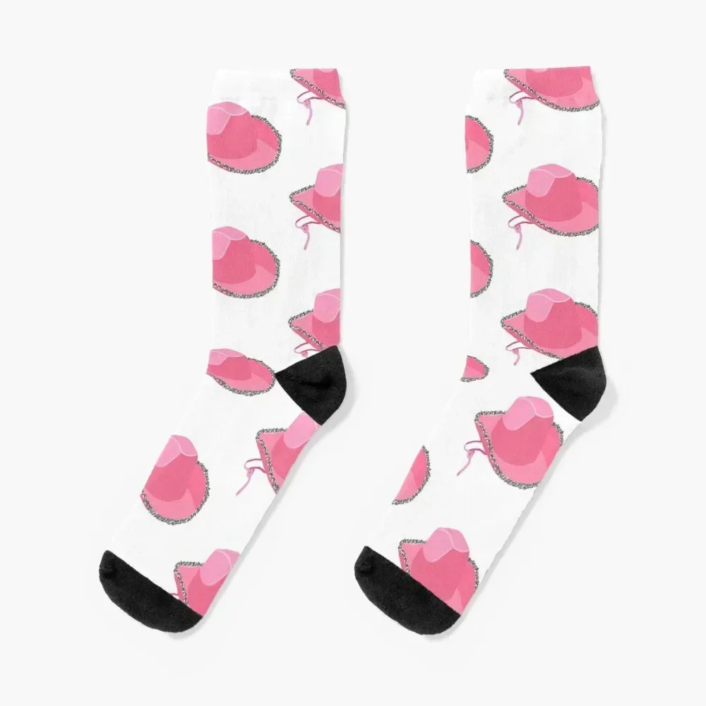 

Pink Sparkle Cowboy Hat Socks compression warm winter kids Men's Socks Luxury Women's
