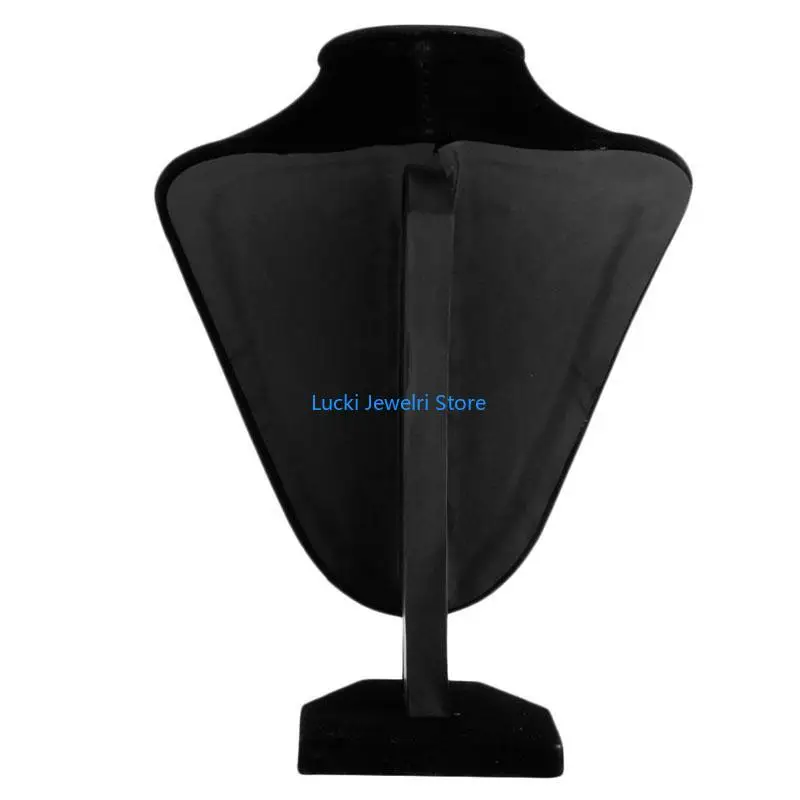 

193E Mini Necklace Display Holder Pendant Chain Choker Bust Holder Stand Jewelry Model for Home Black