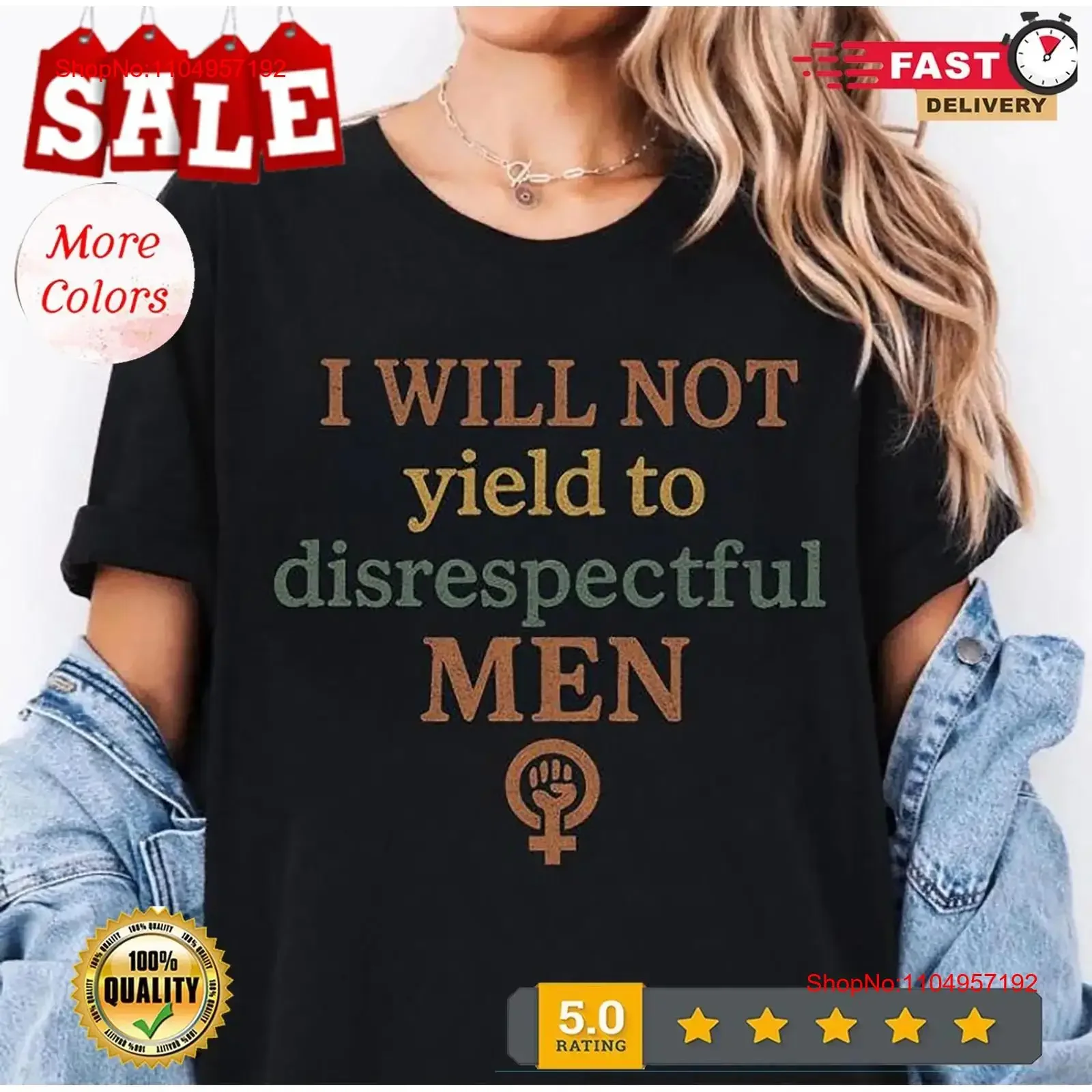 

Мужская футболка I Will Not Yield To Disrespecting, феминистская футболка с защитой от производителя, винтажная, мытая, мужская, мягкая, дышащая, удобная, унисекс