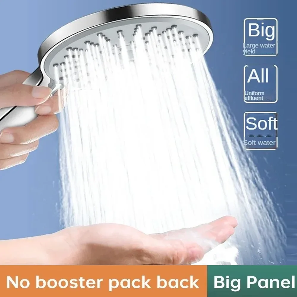 

New 120mm Big Panel Musurjoy Bathroom Shower/Shower System Powerful Booster Spray Shower Head/5 Spout Modes/Large Panel Outlet