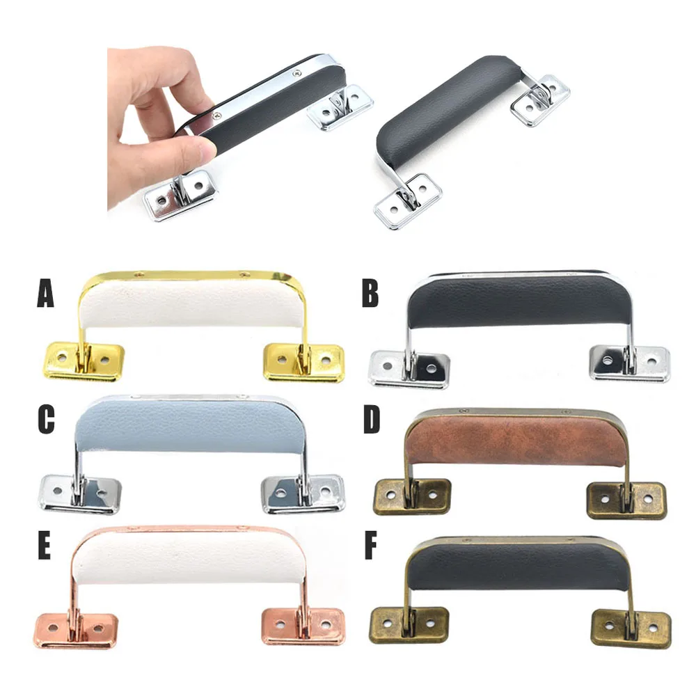 Luggage Handle Leather Handle Vintage Style Replacement Strap Handle Suitcase Pull Handle for Trunk Handbag Briefcase 2pcs