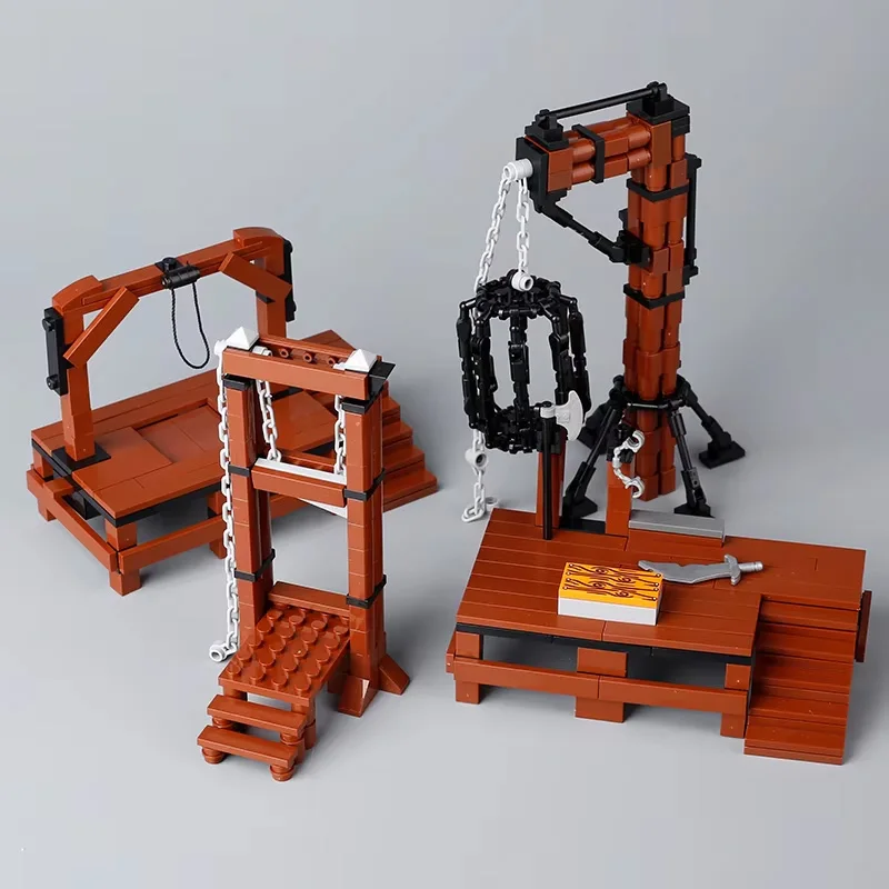 MOC Medieval  Scene Building Blocks Military Camp Viking Warrior Soldiers Tent Outpost Pirate Ship Stable Castle Wall Bricks Toy