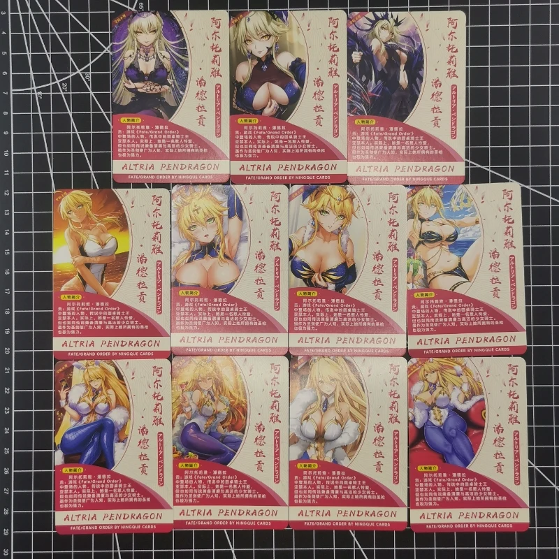 W magazynie 11 sztuk/zestaw Fate/Grand Order Altria Pendragon Ruler Archer Lancer Santa Alter Lily Bunny Girl Game Collection Cards Gift