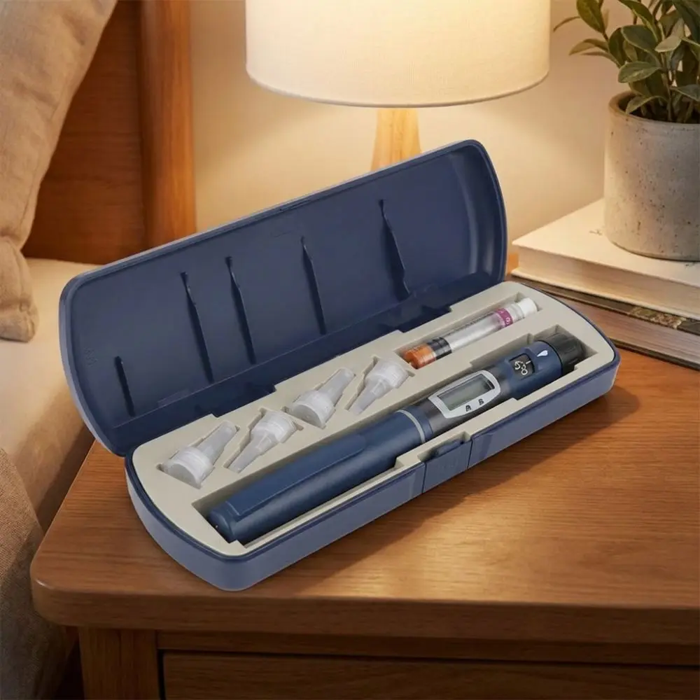 Universal Insulin Pen Storage Box Multi Grid Dust-Proof Insulin Injection Pen Case Hard Shell Shockproof Insulin Carrying Case
