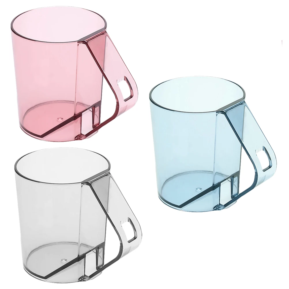 

3pcs Toothbrush Cups Waterproof Mugs with Handle for Storing Toothbrushes Easy Drying Washing Cups Household Kitchen Bar