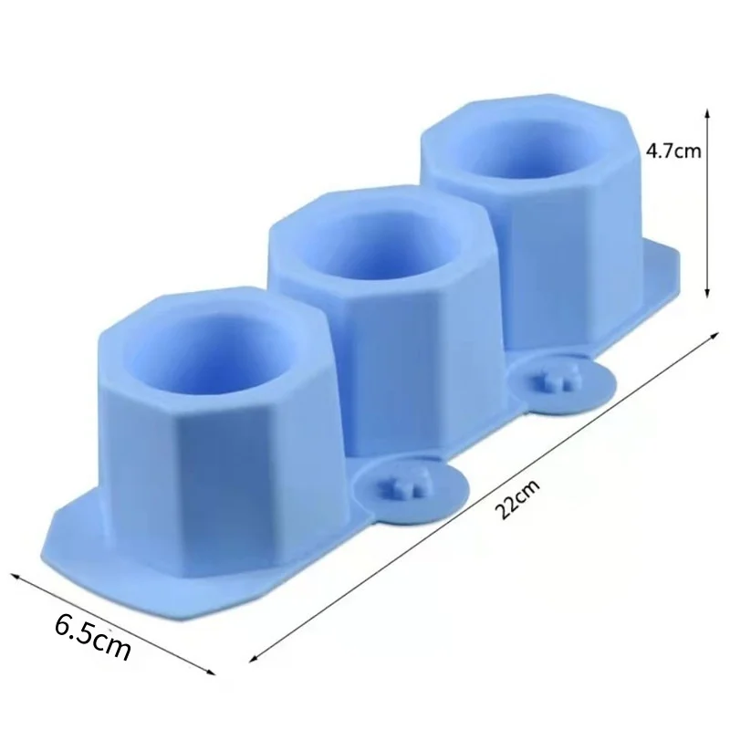 3 Holes Geometric Model Silicone Mold Candle Cup Potting Plant Cement Gypsum Resin Mold Pen Holder Storage Can Making Tool