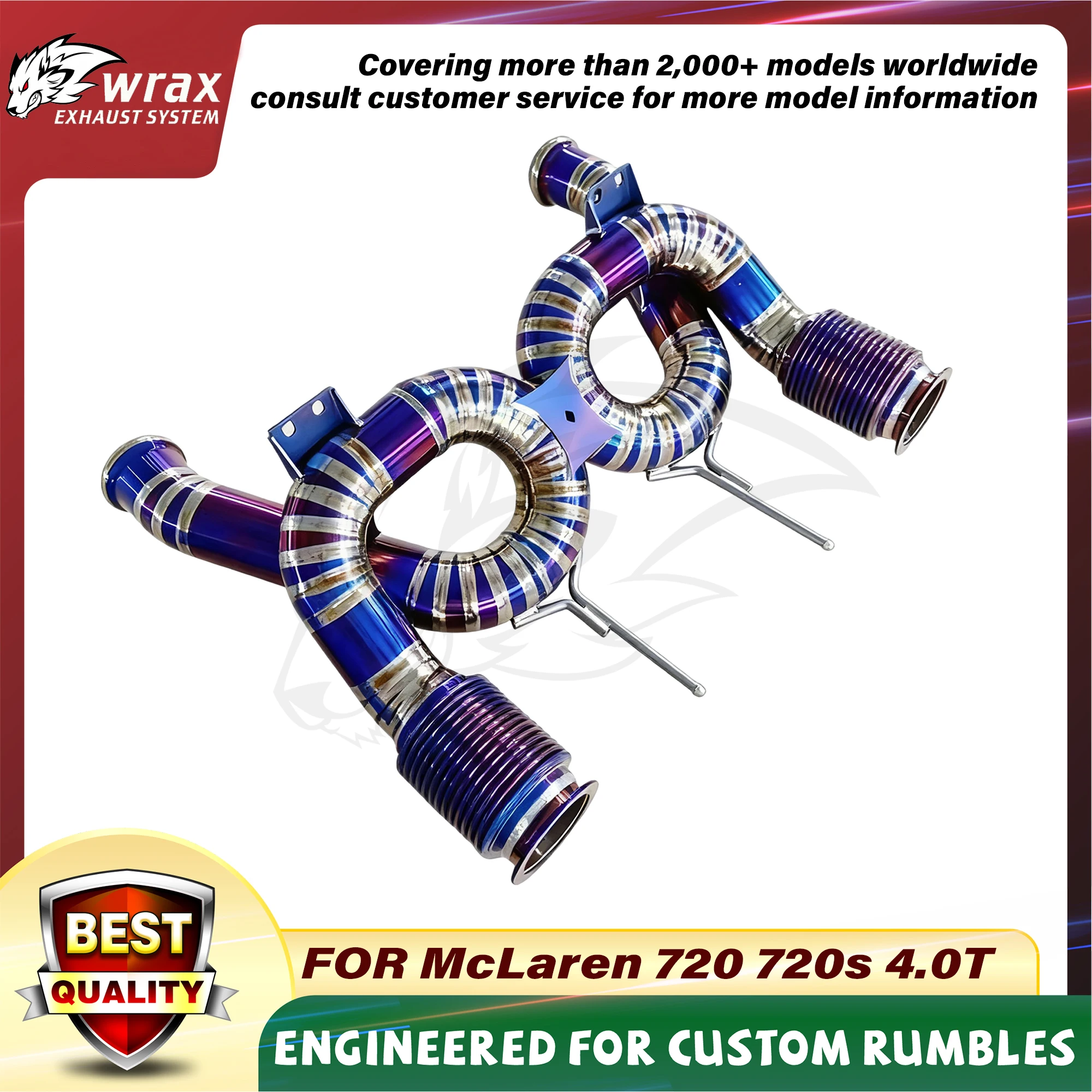 

WRAX Titanium Alloy Catback with for McLaren 720 720s 4.0T Straight through High Flow Exhaust System