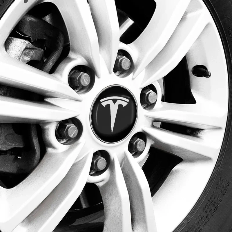 4Pcs 56/60mm Car Wheel Center Hub Caps Sticker Emblem Accessories For Tesla Model 3 2022 Y X S Cc3 Cybertruck 2021 Y Juguete