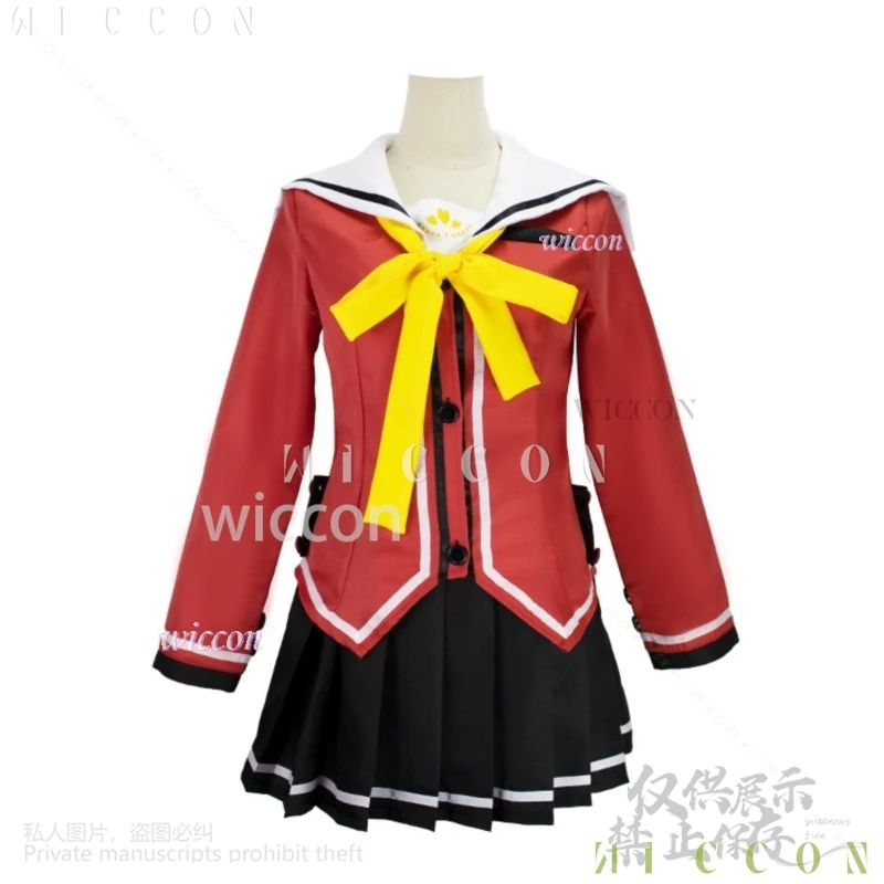 애니메이션 샬롯 코스프레 토모리 나오 의상 JK 교복 일본 Jirai Kei Girls Bunches 가발 Loli Lolita Kawaii Cu Dress-u