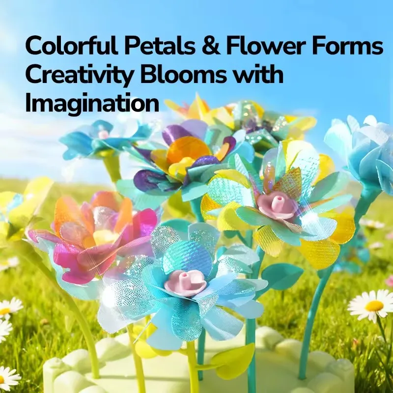 Mideer Click & Bloom Florist Embossing Machine Handmade DIY Material Creative Flower Building Toy for Kids 3Y+