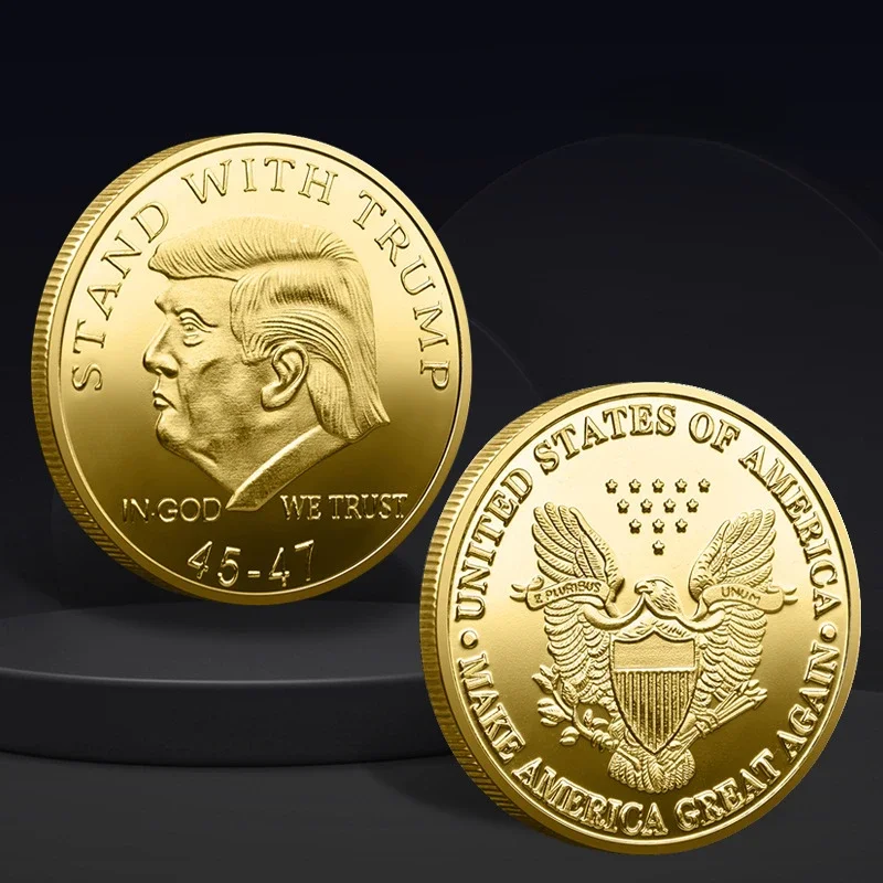 The U.S. 45th-47th Presidential Donald Trump Souvenir Coins Stand with Trump Commemorative Coin Medal Gift