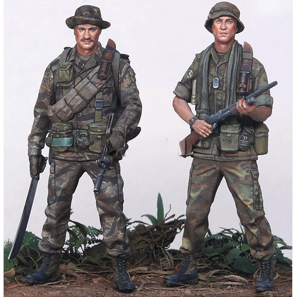 Figura de soldado en resina, soldado de la Guerra del Vietnam 2, escala 1/35, GK, tema militar, kit sin montar y sin pintar