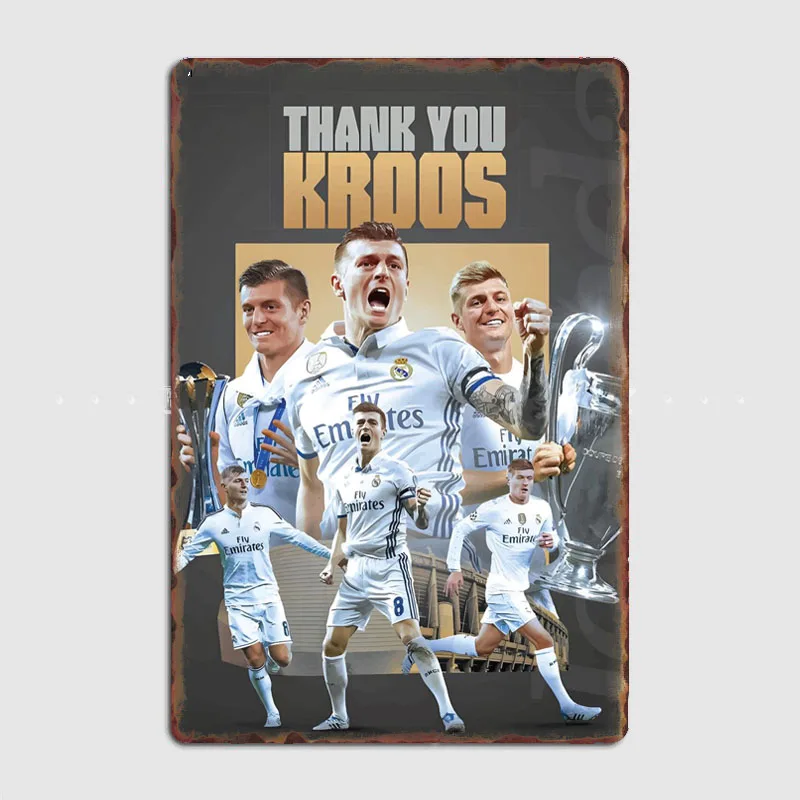 Toni Kroos Football Sport Player Posters Metal Sign Wall Decor Club Garage Kitchen Room Decor Custom Tin Vintage Home Decor