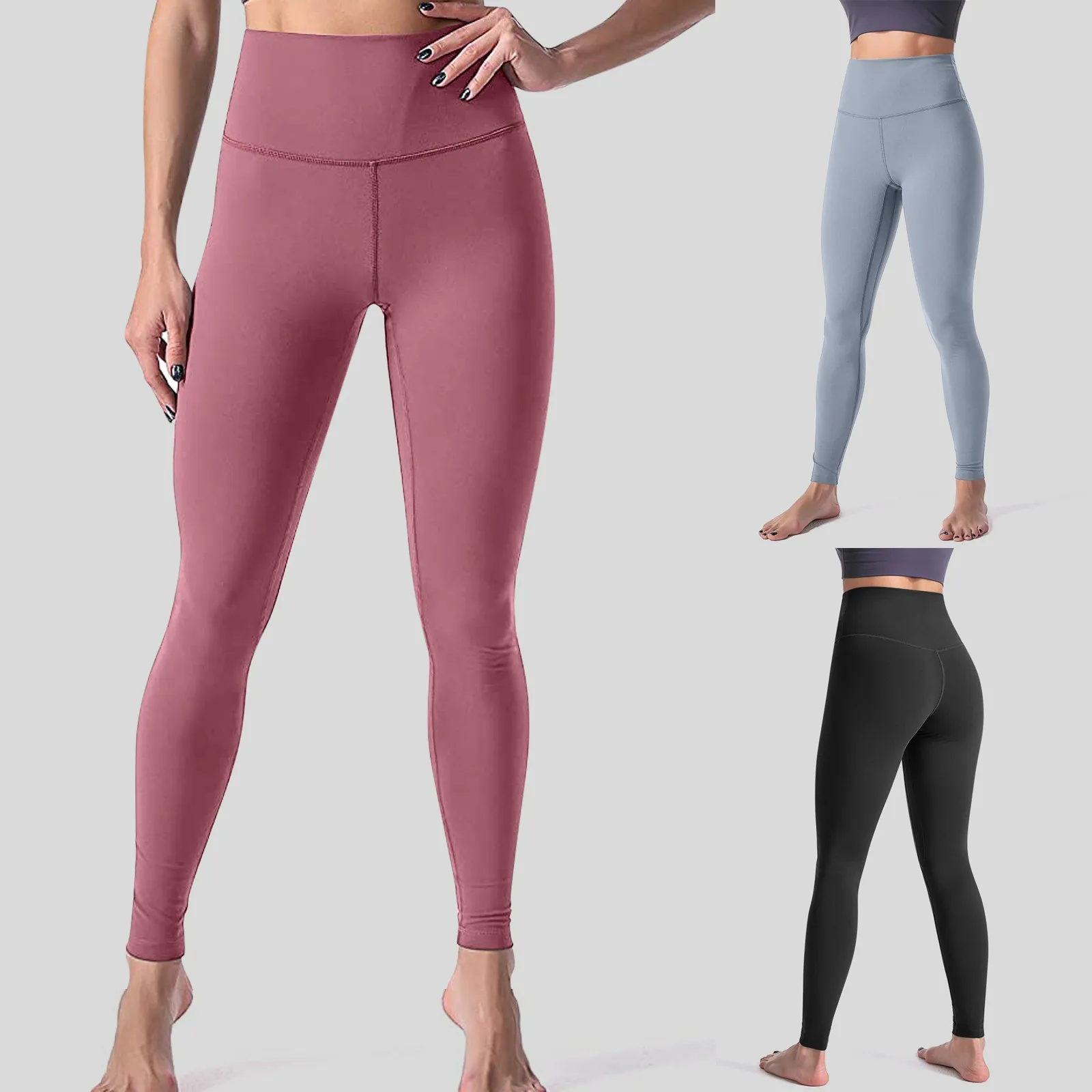 

Women's Fashion Casual Solid Color Tight Fitting Yoga Leggings Costume 2024 Slim Fit High Waist Gym Wear Sports Pants For Women