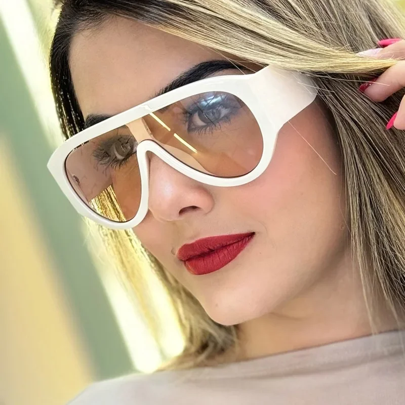 

Y2k Vintage Oversized One Piece Pilot Sunglasses Women for Men Sun Glasses Punk Popular Big Frame Luxury Brand Designer Shades