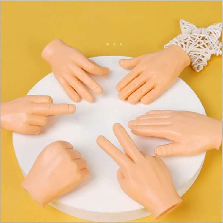 Simulation Finger Set Toy Pet Jerking Cat Finger Novelty Funny Little Hand Model Teasing Cat Artifact Massage Jerking Cat Gloves