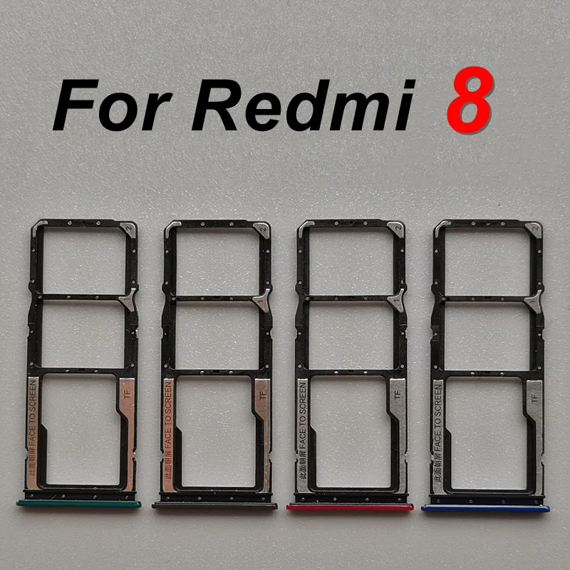 SIM Card Trays For Xiaomi Redmi 8 SIM Slot Holder Socket Adapter Replacement M1908C3IC MZB8255IN M1908C3IG M1908C3IH