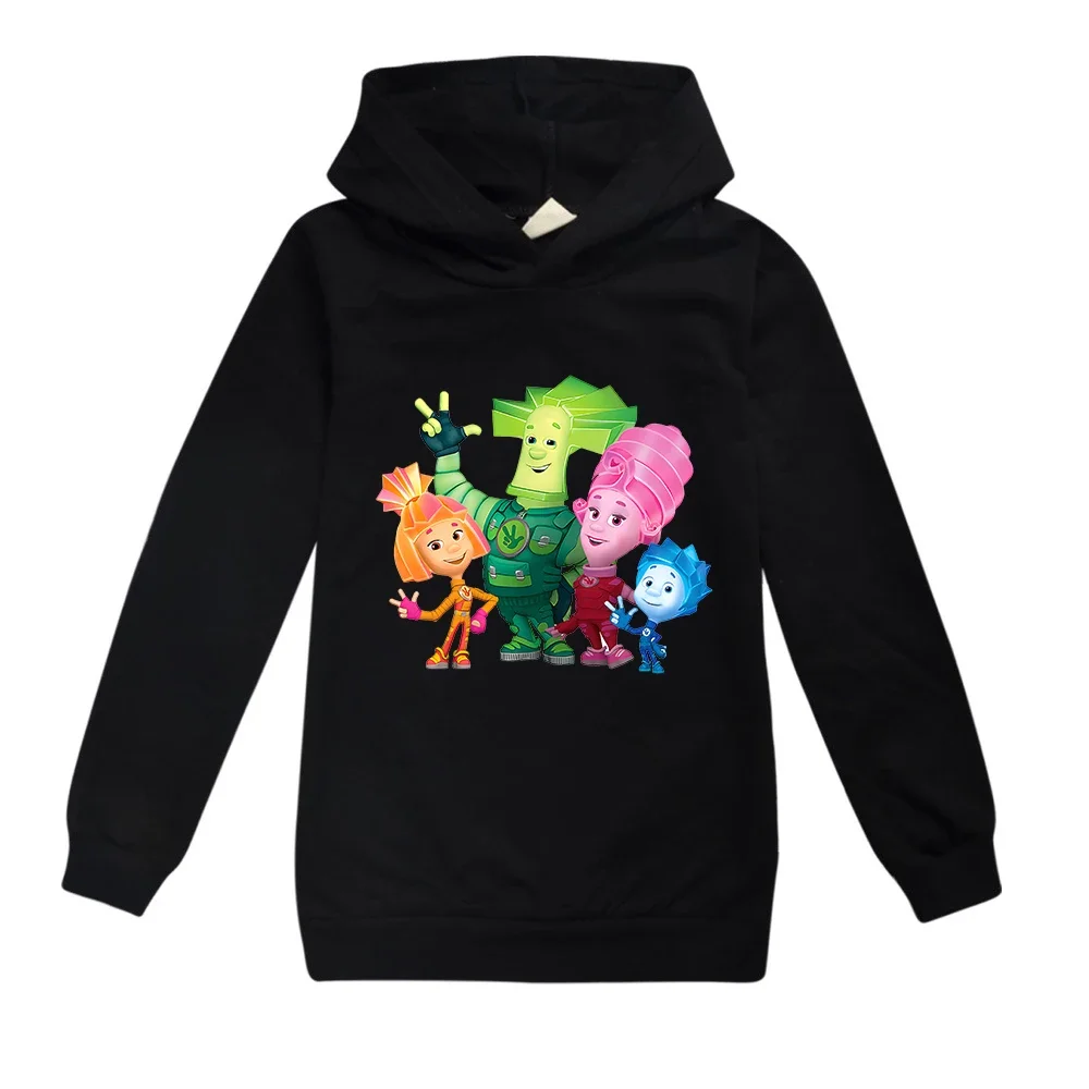 Kids Spring Autumn Hoodies for Boys Tops Cartoon The Fixies Sweatshirts Witch Wizard Funny Hooded Clothes Girls Long Sleeves