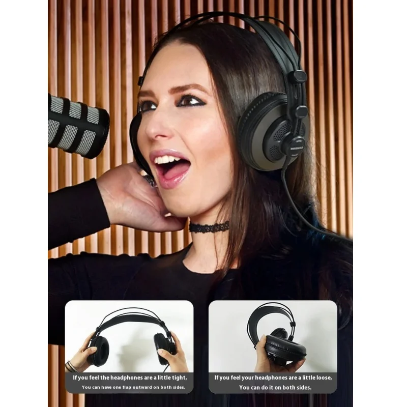 New Samson Sr850 Wired Headphone Professional Recording Semi-Closed Headset Head-Mounted Monitor Headphones For Phone Pc Gifts