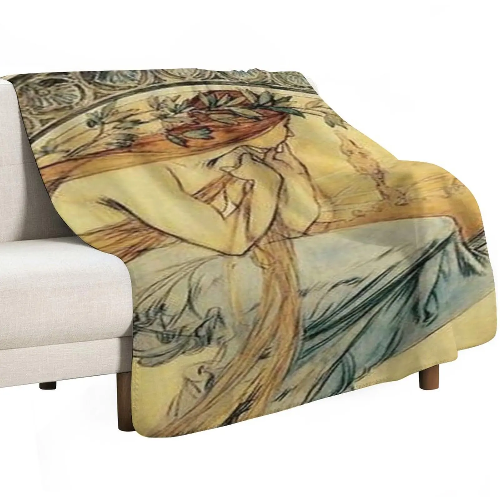 

Alphonse Mucha Vintage Art Throw Blanket Thermal Blankets For Baby Nap Blankets