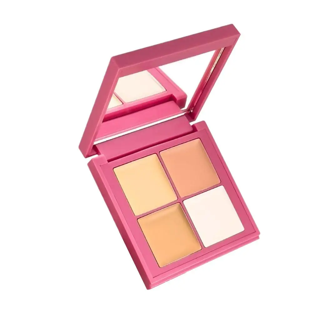 Draagbare Concealer Vierkleuren Palet Hoge Dekking Langdurige Hydraterende Cover Acne Print Donkere Oogcirkels Traanopening