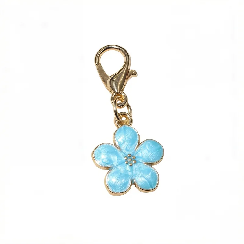 10pcs Lobster Clasp with Enamel Flower Charms