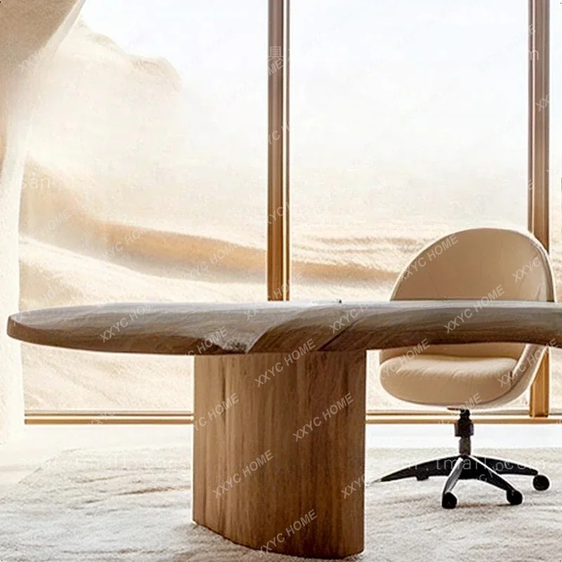 

M Medieval Style Solid Wood Desk 2 Meters Desk Minimalist Computer Table And Chair Combination High-end Light Luxury