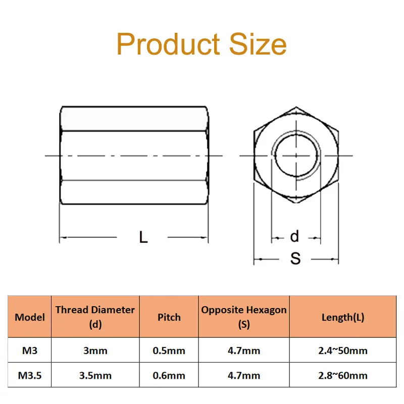 5/10pcs M3 Aluminium Alloy Hex Standoff Spacer Hexagon Stud Screw Nut Female Threaded Sleeving Double Pass Length 2.4~50mm DIY