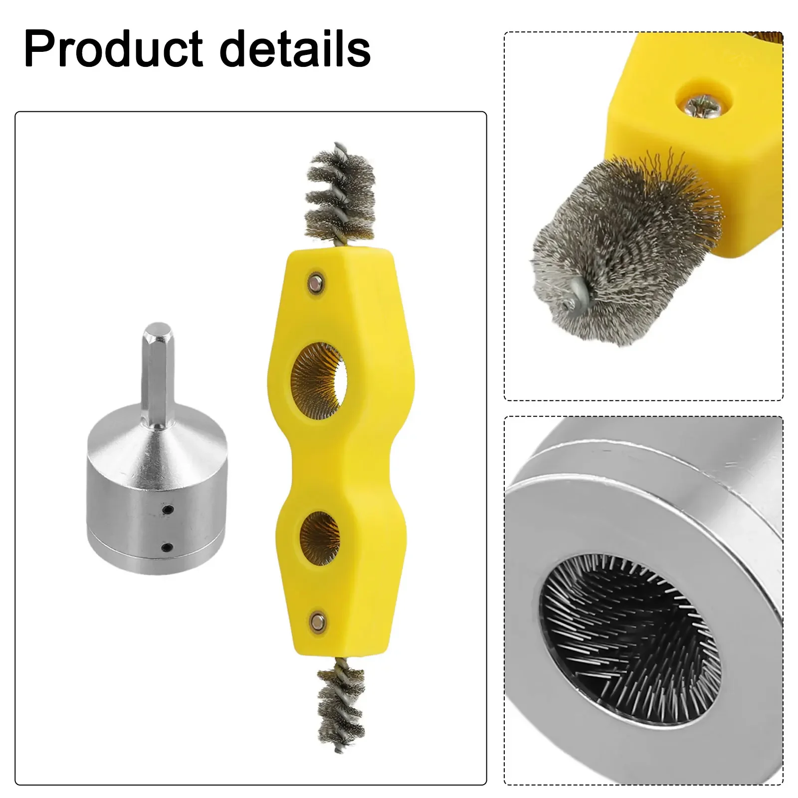 15MM Drill Battery Brush Polishing Pad Metal Tube Cleaner Efficient Rust Removal Hexagonal Handle Design High Torque Resistance