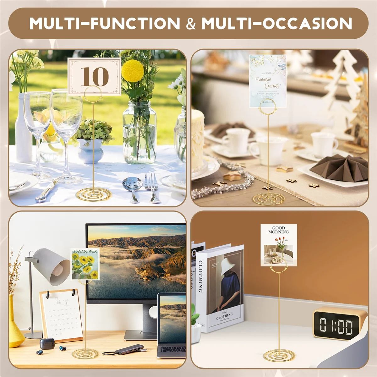 Table Number Holders 10Pcs - 8.75 Inch Place Card Holder Tall Table Number Stands for Wedding Party Graduation Reception