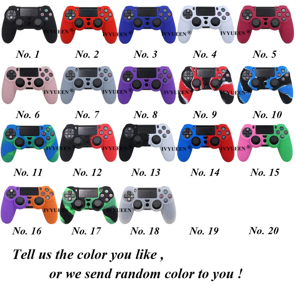 IVYUEEN-Juste en silicone anti-alde pour manette Sony Dualshock 4, étui de 19 couleurs pour PS4, DS4 Pro Slim et Stick Grip