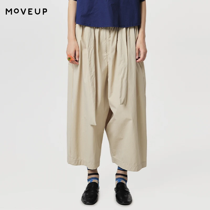 MOVEUP Loose Straight Leg Pants 2026 Spring New Solid Color Belt Zipper Pocket Casual Commuting Trousers For Women 124120115