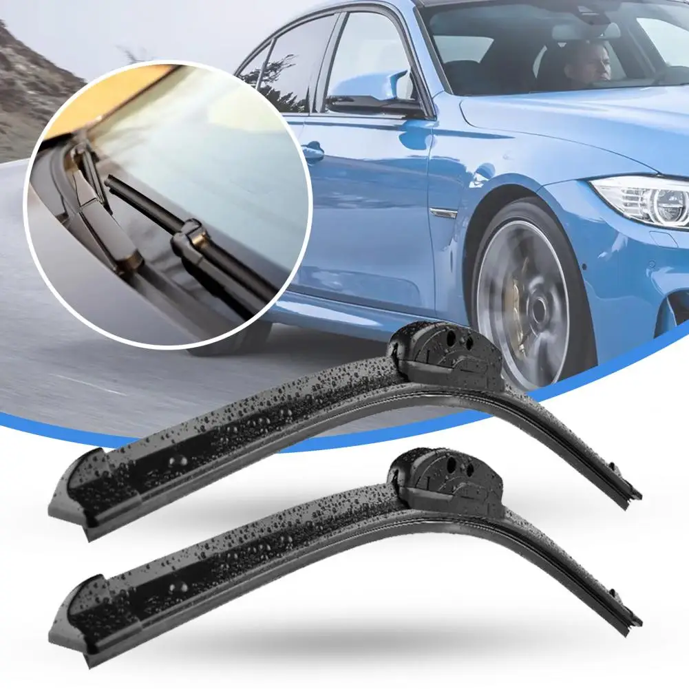 2Pcs Car Wiper Universal Windscreen Wiper Sturdy U-shaped Windshield Wiper Clear Vision Effect Boneless Wipers Car Accessories 